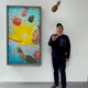 David Datuna with his artwork, "Sunshine for All"
